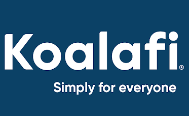 The Koalafi company logo in white text on a dark blue background with the tagline