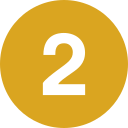 A yellow circle with a white number 2 inside of it.