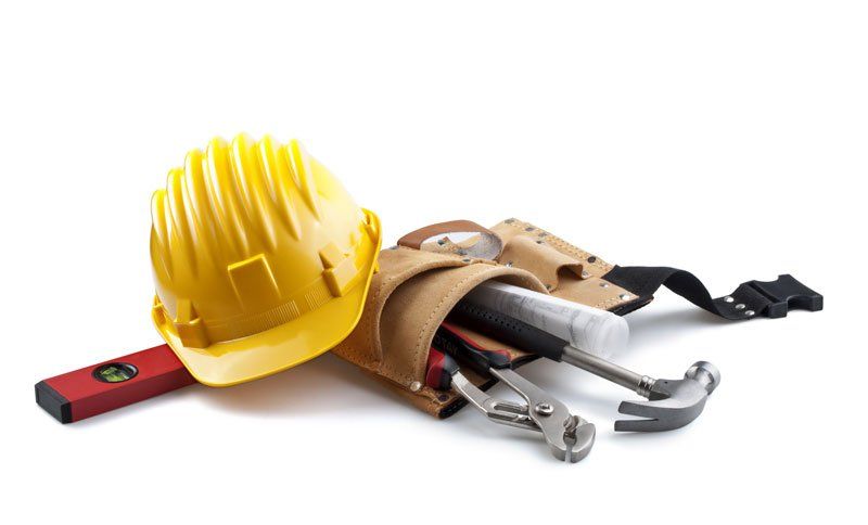 isolated still life with constructor tools