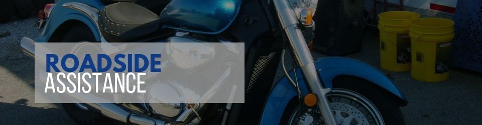 Blue motorcycle with