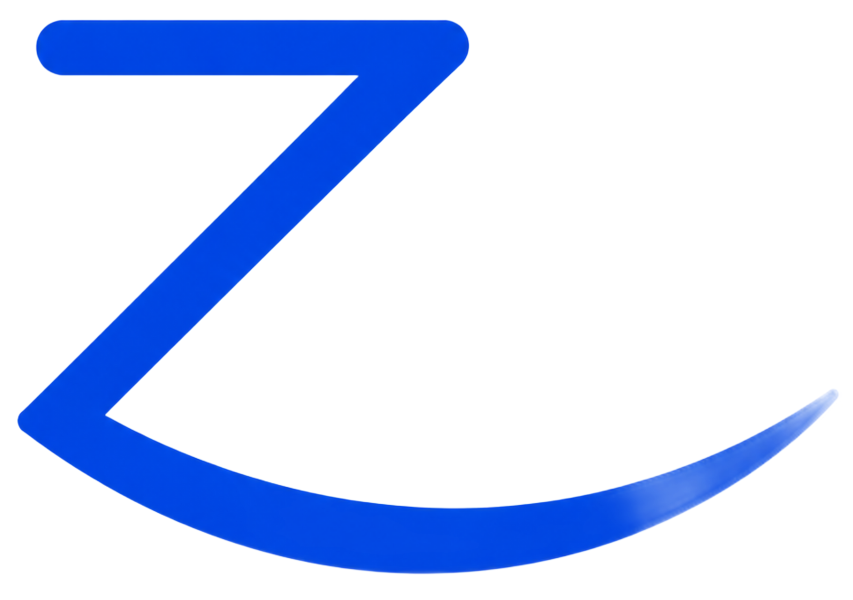 Blue stylized lowercase “zj” logo on a white background