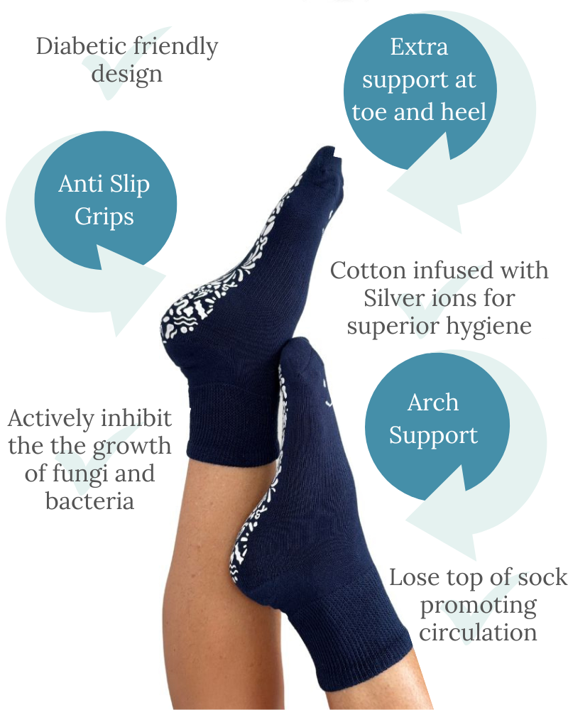 A pair of socks that are designed for diabetics