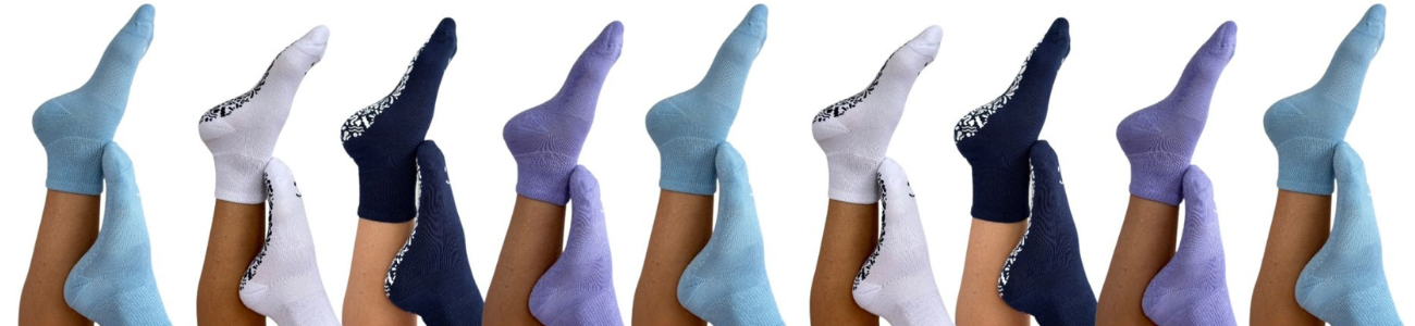Therapeutic grip socks for health and diabetic, silver infused in a range of colours