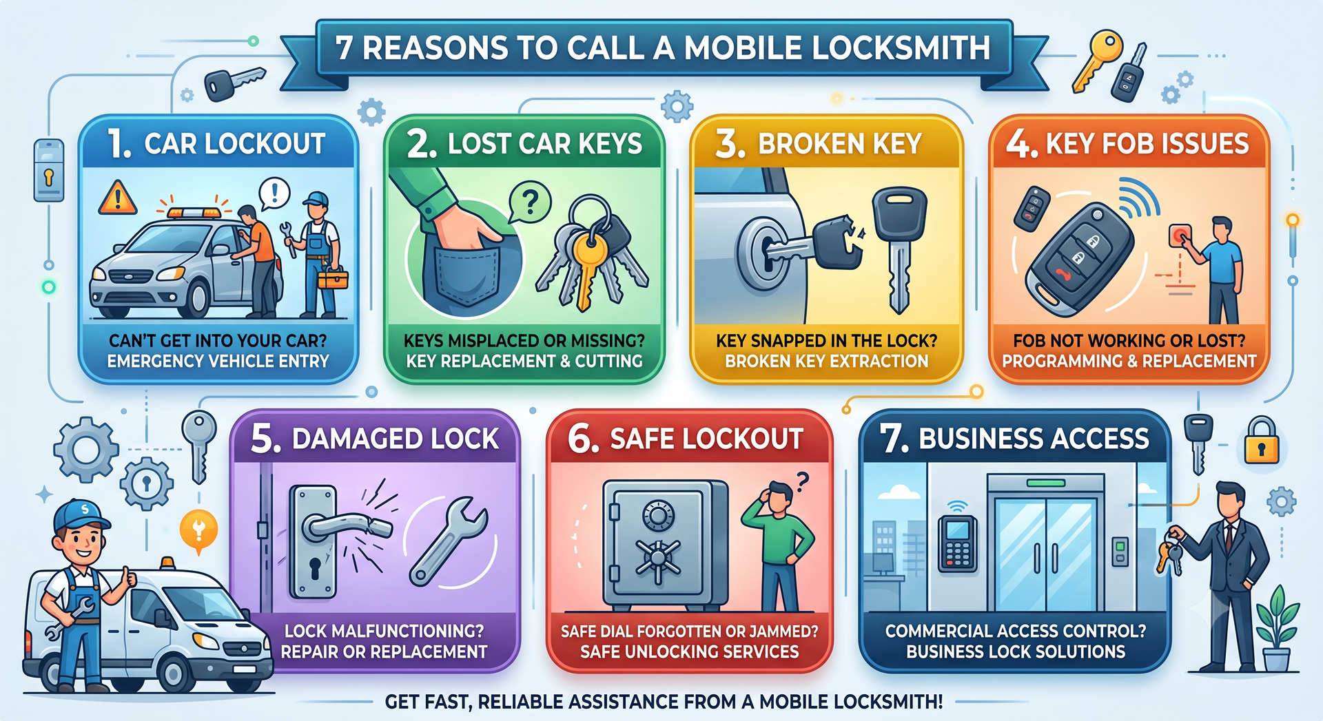 seven times to call a mobile locksmith