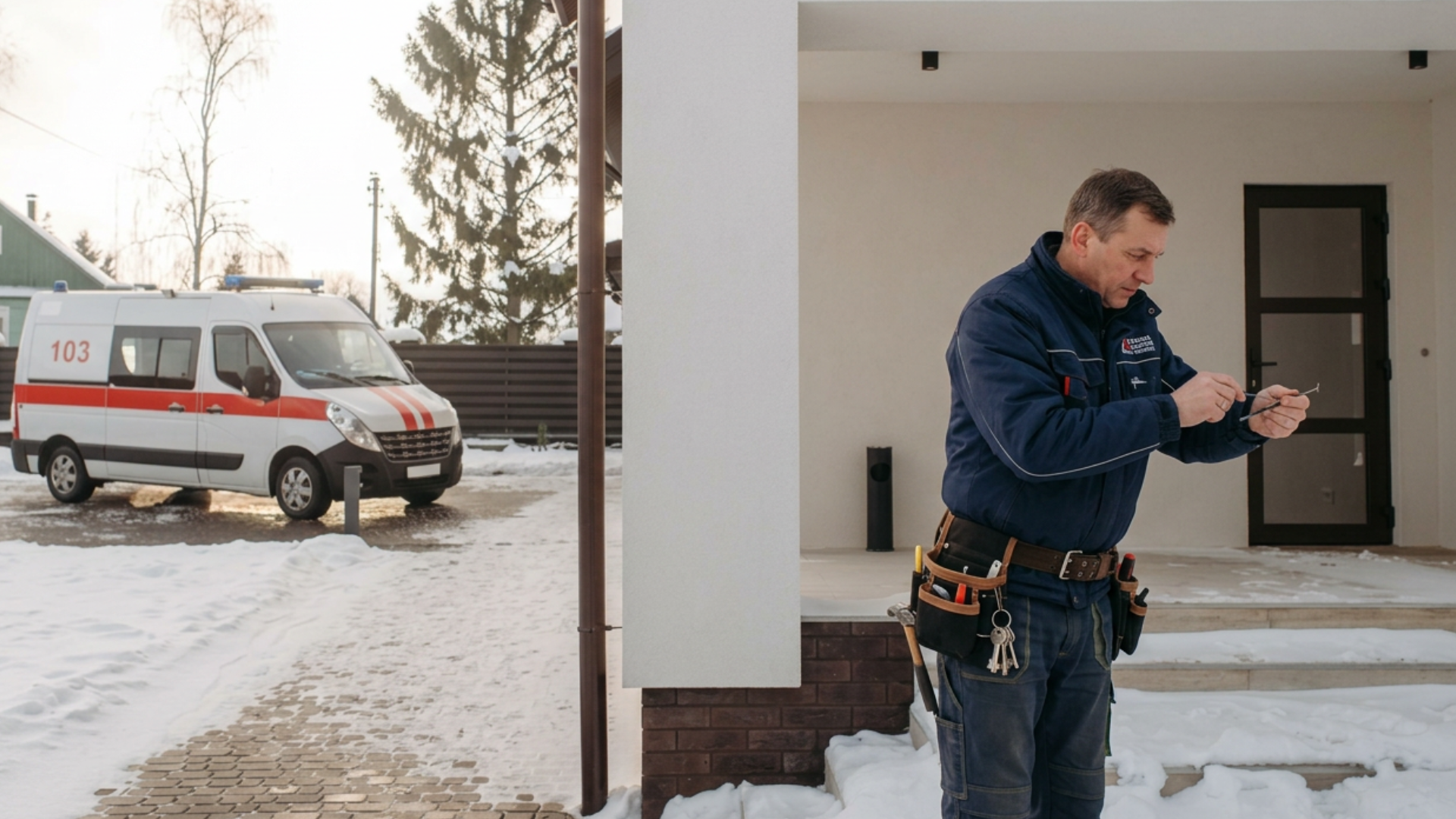 mobile locksmith helping homeowner in Kingston WA