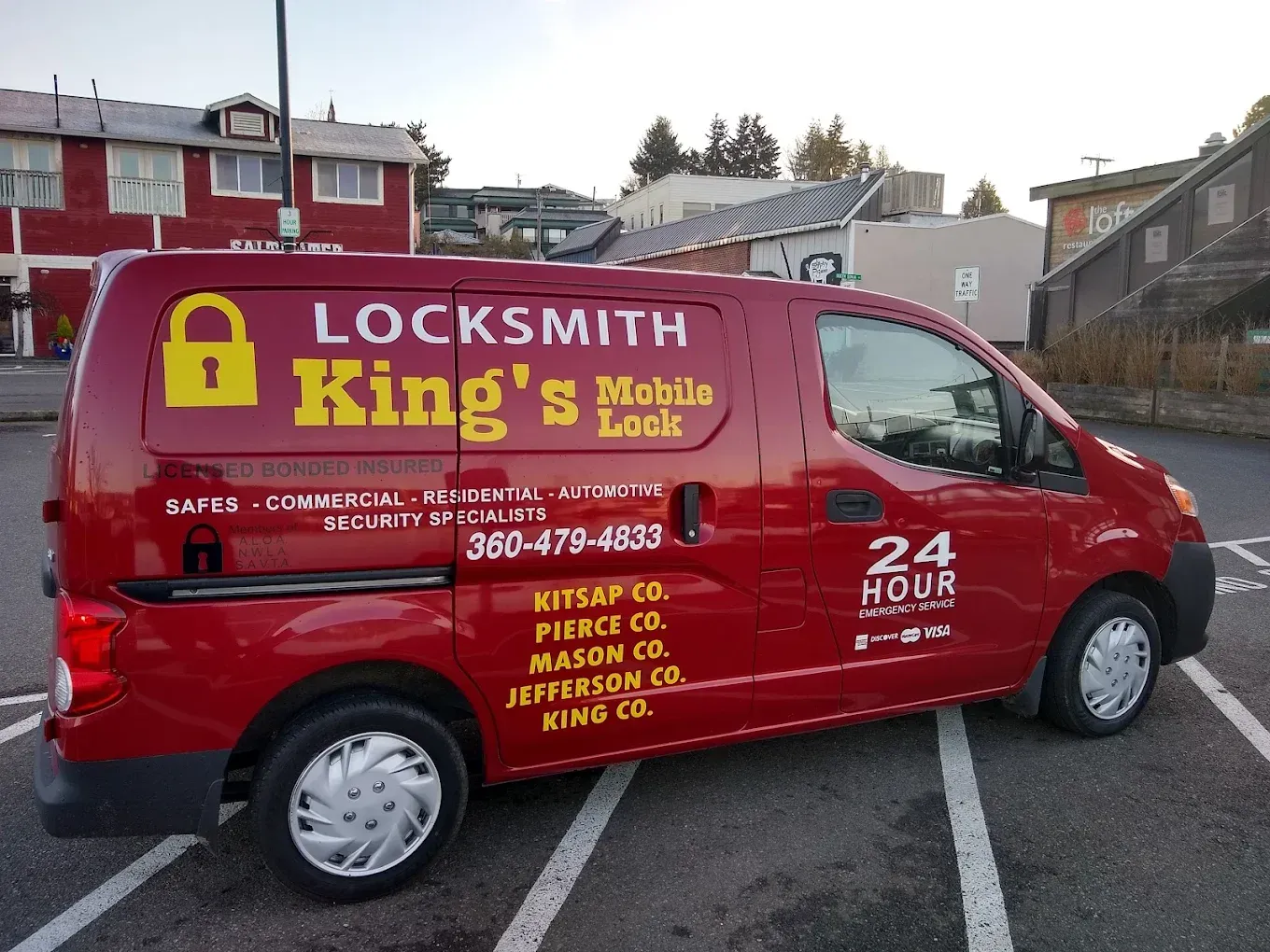 Red van with 