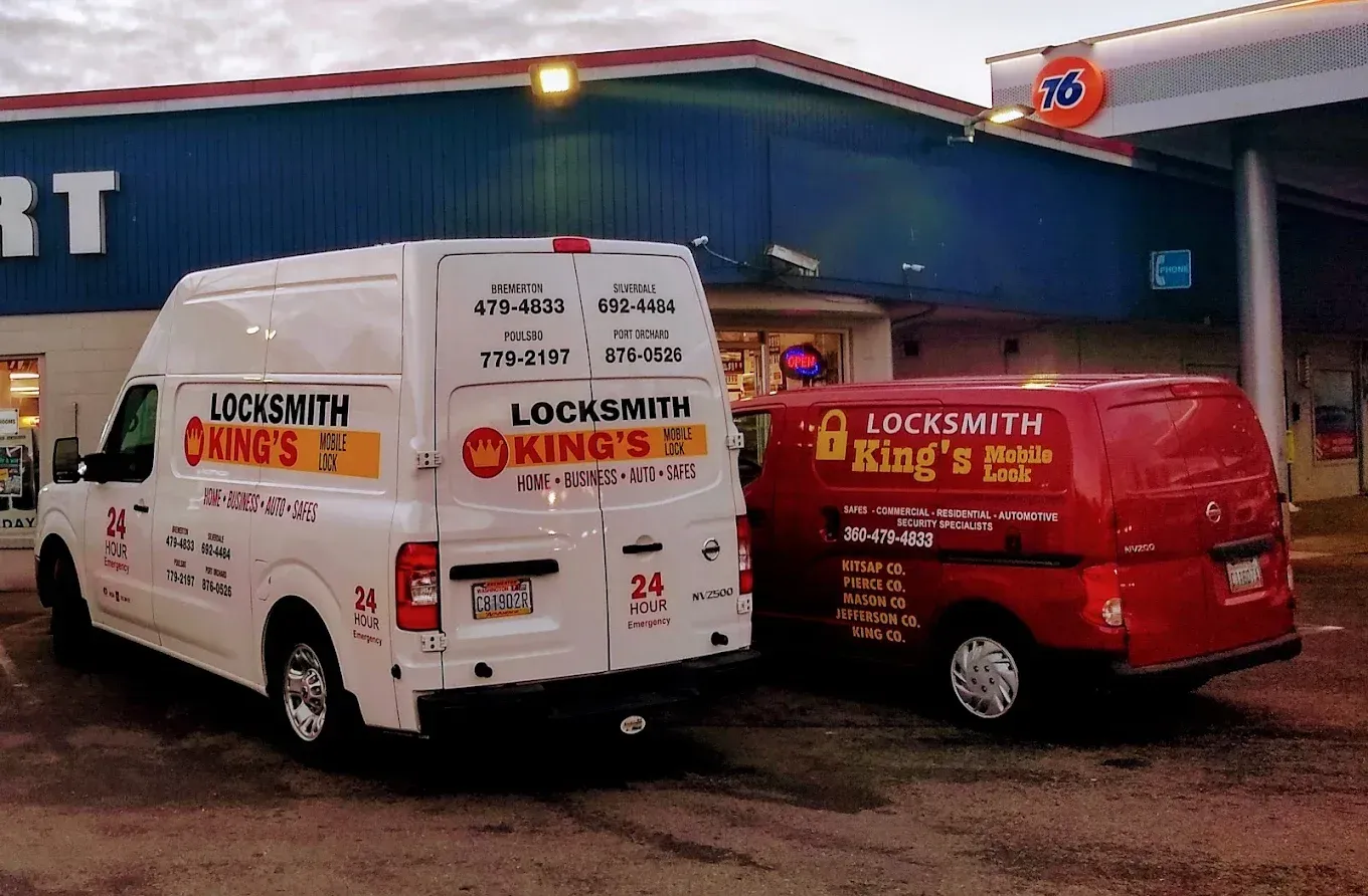 Two vans labeled 