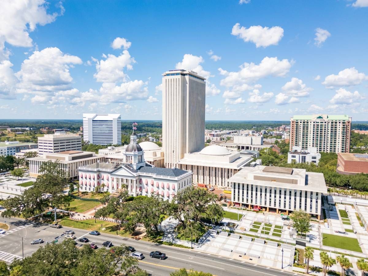 An aerial view of Tallahassee, FL.