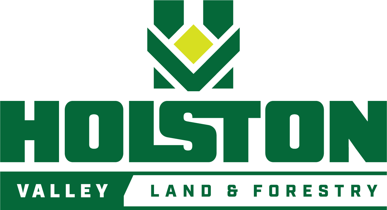 Houston Valley Land & Forestry logo in green and white with stylized tree emblem