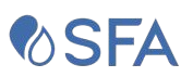 Blue logo with water droplet and heart shapes, plus the letters 