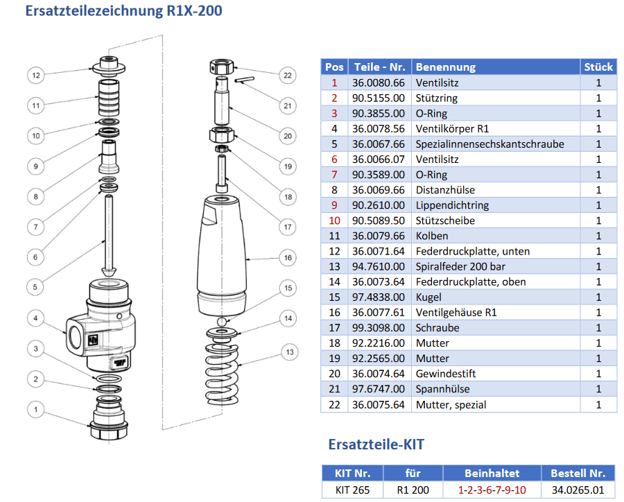 R1X-200 - Onderdelen
