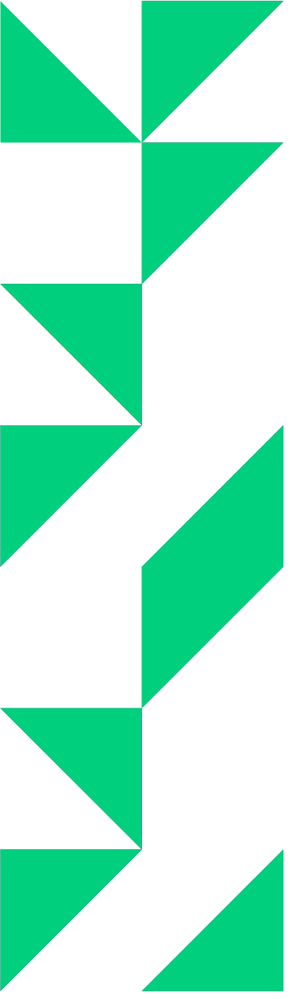 a pattern of green and white triangles on a white background .