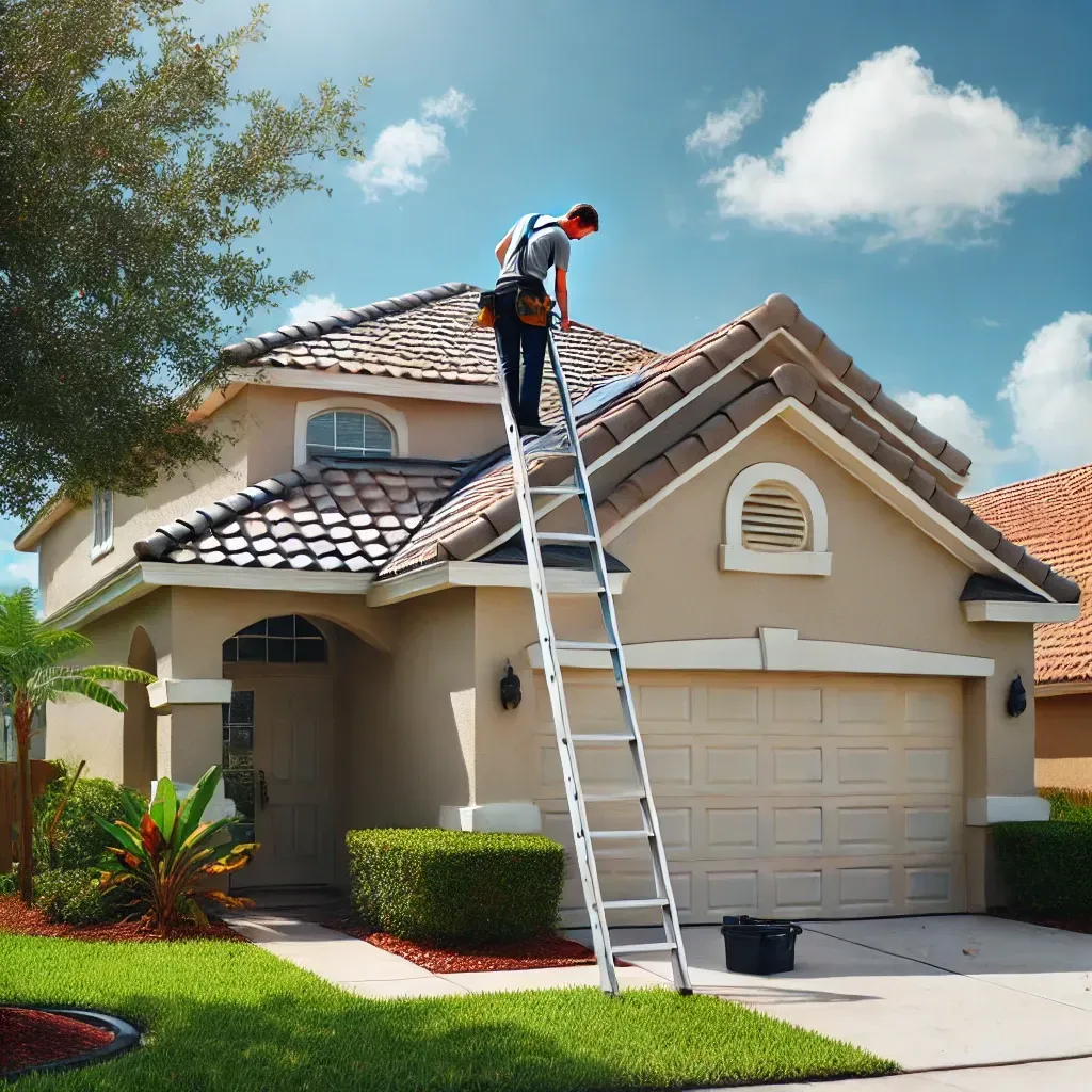 Homeowner identifying the source of a roof leak in Zephyrhills, FL