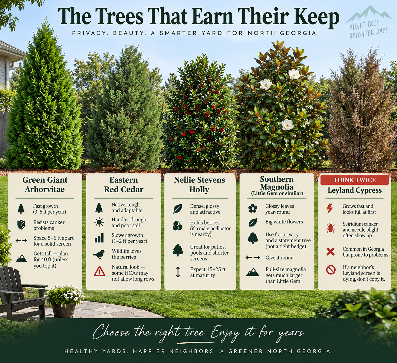 Best Privacy Trees for North GA