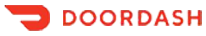 DoorDash logo, red slanted rectangle with the word DoorDash in red.