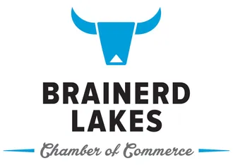A logo for brainerd lakes chamber of commerce