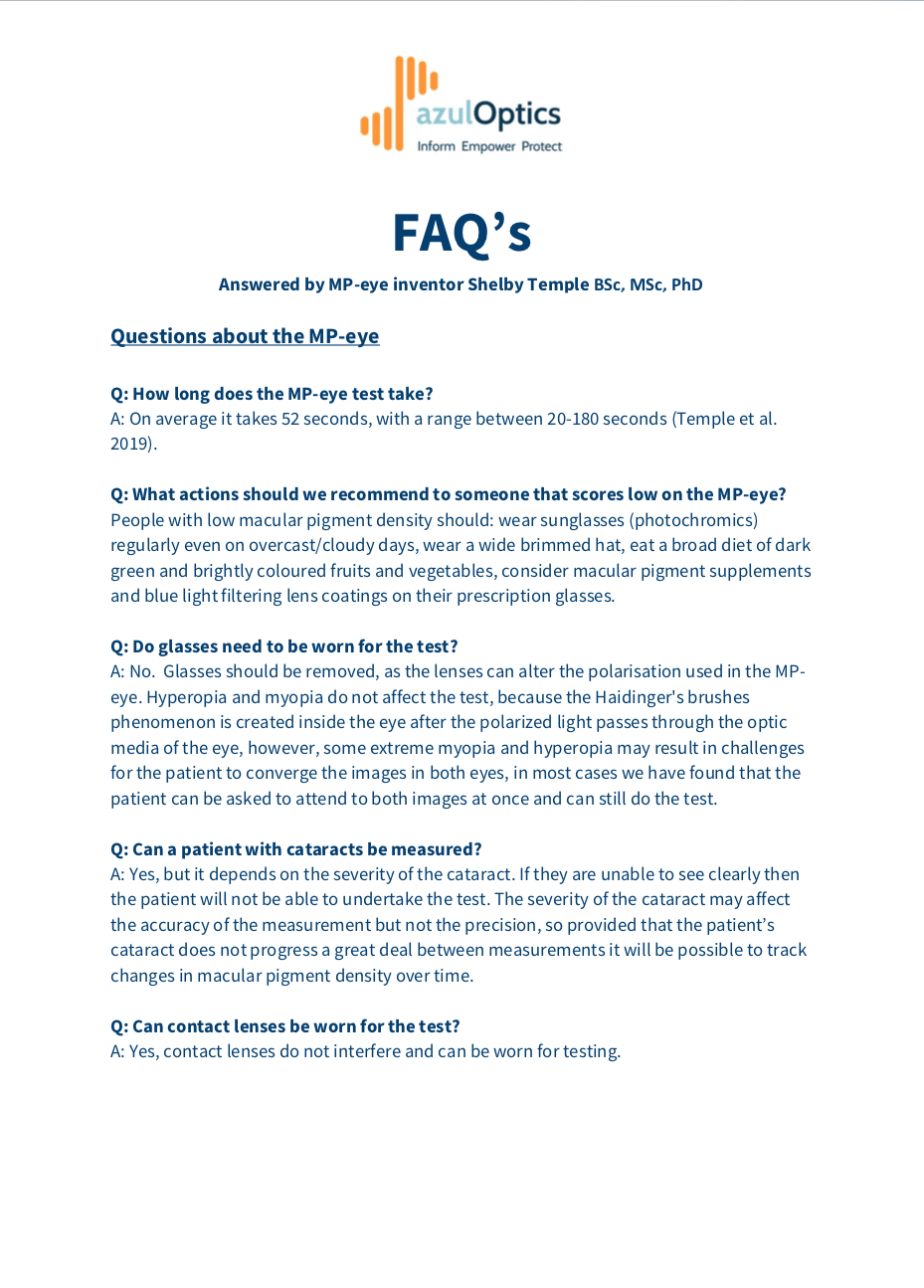 MP Eye FAQ Preview Document