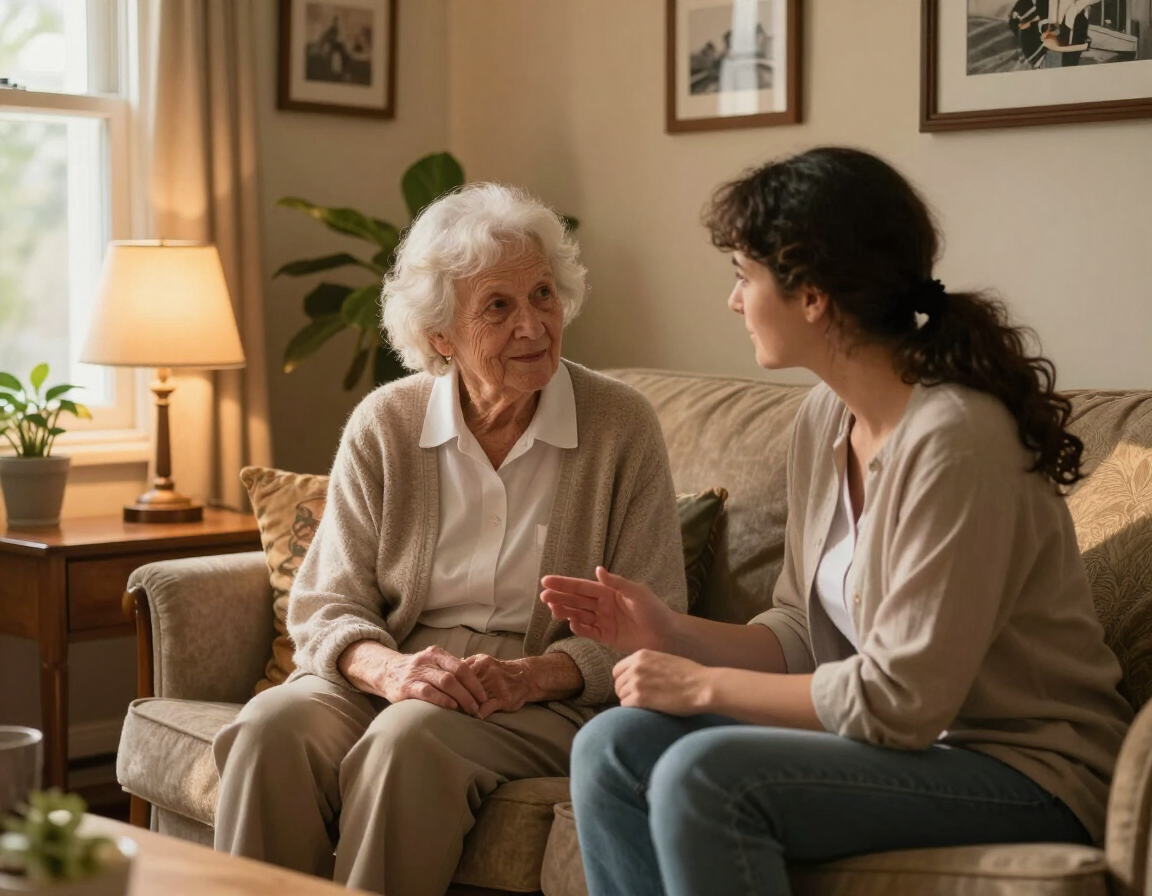 Retired professional sharing knowledge with a younger caregiver
