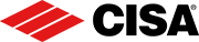 Logo CISA in nero e rosso con strisce diagonali rosse