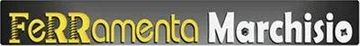 Logo Ferramenta Marchisio con testo giallo e bianco su sfondo scuro.