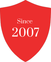 Red shield logo with white text “Since 2007”