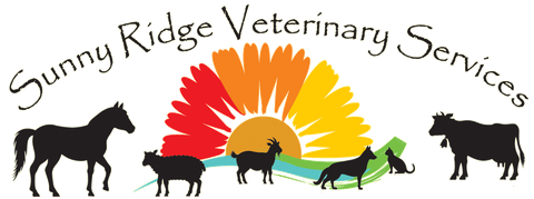 A logo for Sunny Ridge Veterinary Services with horses and cows Sunny Ridge Veterinary Services Columbiana Ohio