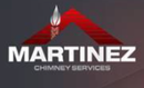 A logo for martinez chimney services with a red roof