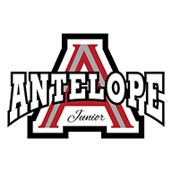 Antelope Junior logo with a large red and black block A and bold white team lettering
