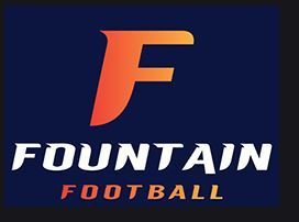 Fountain Football logo with orange gradient F on dark blue background