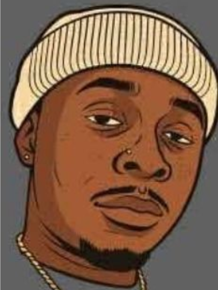 Illustrated portrait of a man wearing a beige knit beanie, with a neutral expression and dark background.