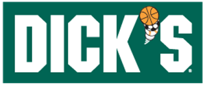 DICK’S Sporting Goods logo in white on a green background with a basketball in the apostrophe