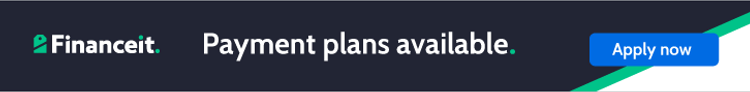 A blurred image of a website that says payment plans available.