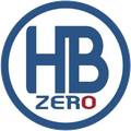 Logo HB Zero in blu e rosso all'interno di un cerchio blu su sfondo bianco.