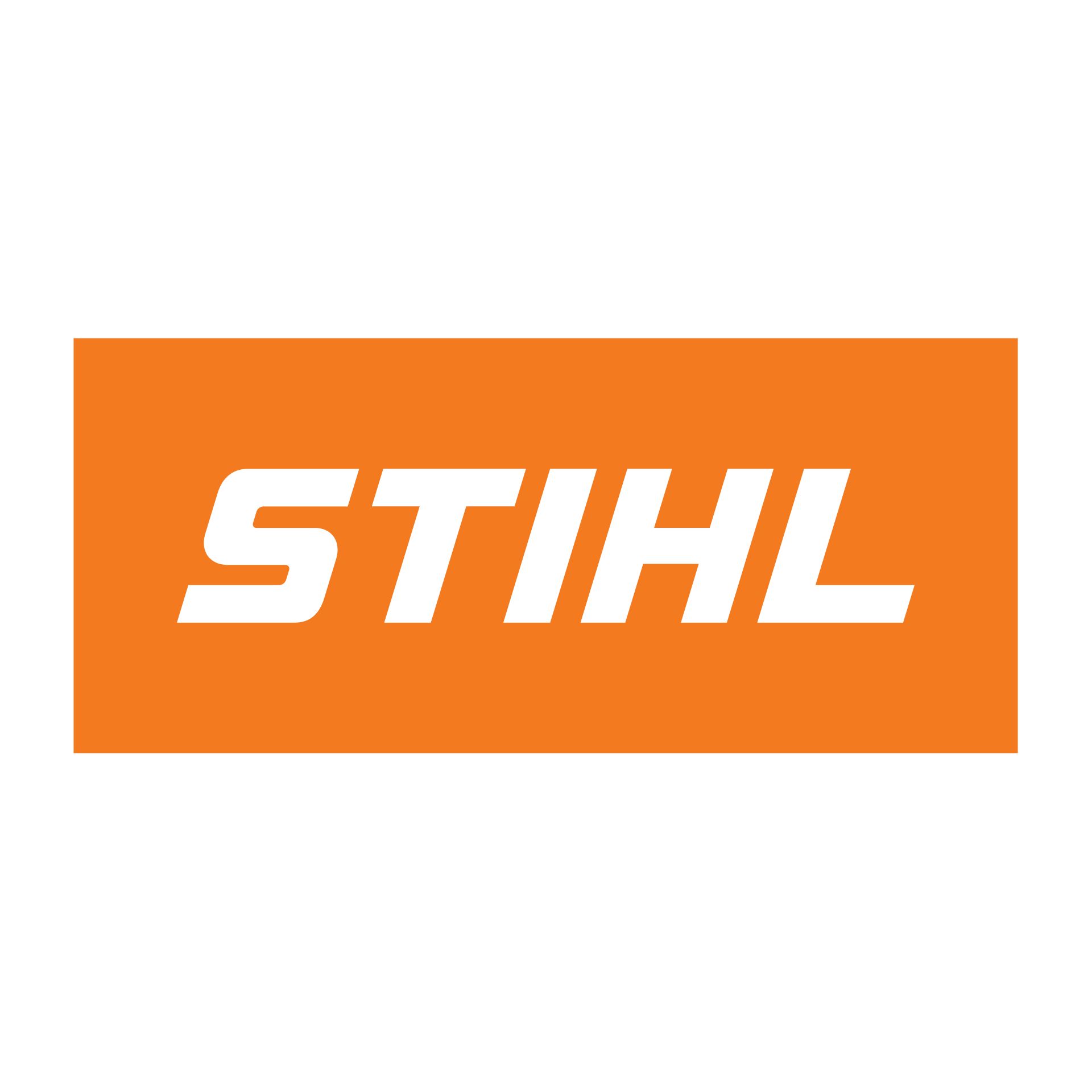 a stihl lawn mower is shown on a white background .