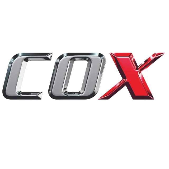 cox engineered for life logo on a white background