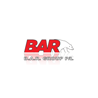 the logo for bar b.a.r. group pil has a polar bear on it .