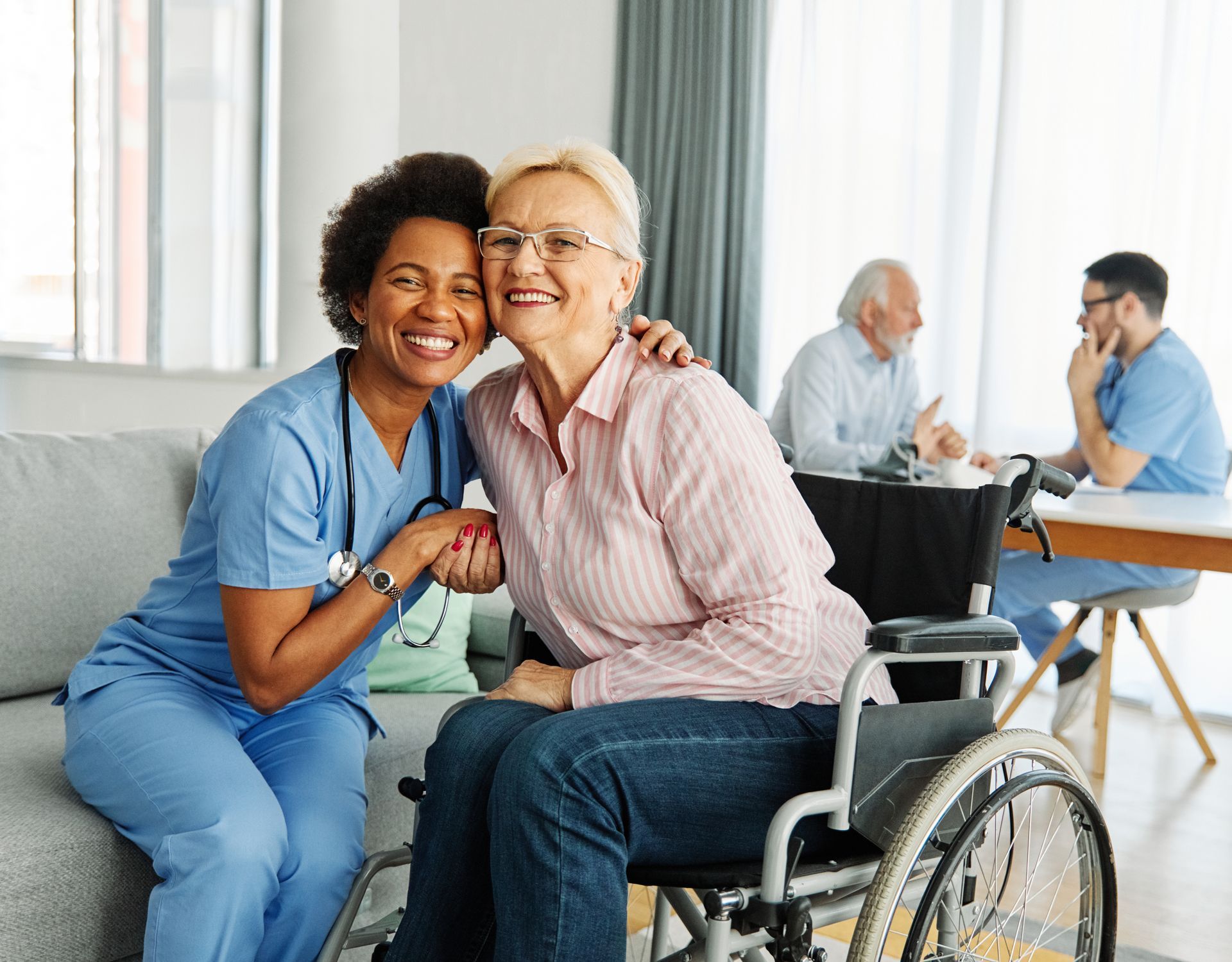 seniors happy in skilled nursing