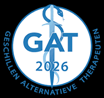 GAT 2026 logo: Blue circle with text 