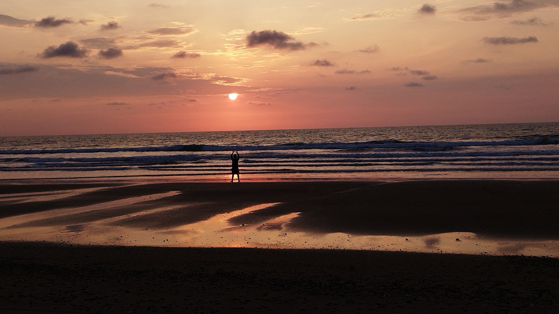 Beach sunset near Pedernales, Ecuador
