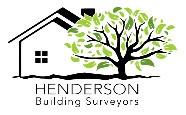 henderson building surveyors logo containing residential property with tree outside