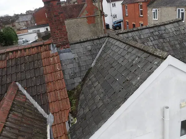 rooftops of residential properties