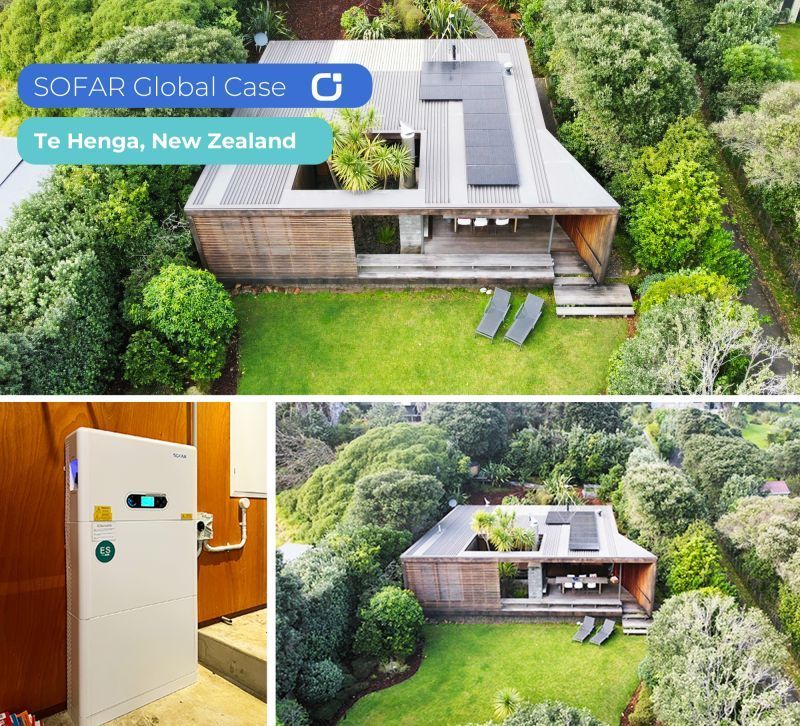 Modern house in lush green setting with solar panels and a white utility cabinet inside. — Macleay Energy Solutions In Kempsey, NSW