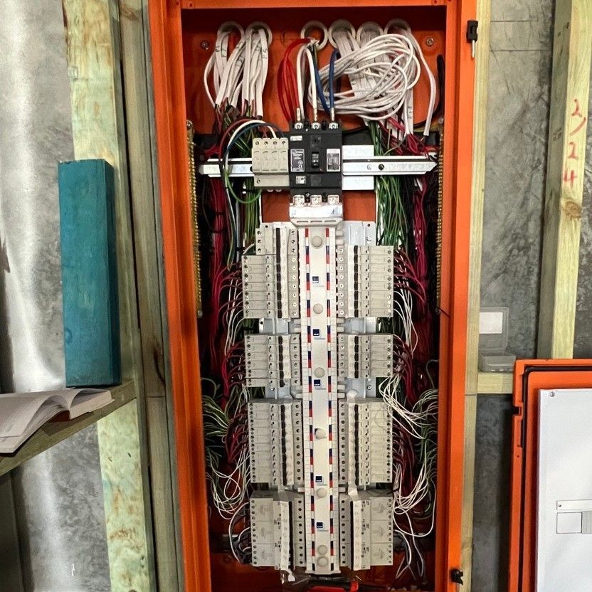 Open Electrical Control Panel with Wiring and Circuit Modules — Macleay Energy Solutions In Kempsey, NSW