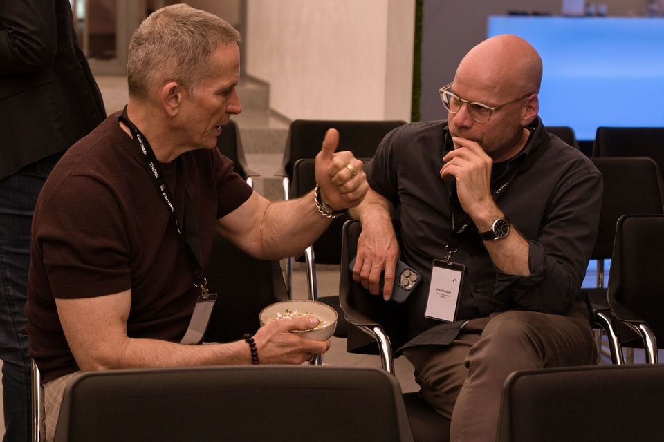 Participants in conversation at a Dreamleap event