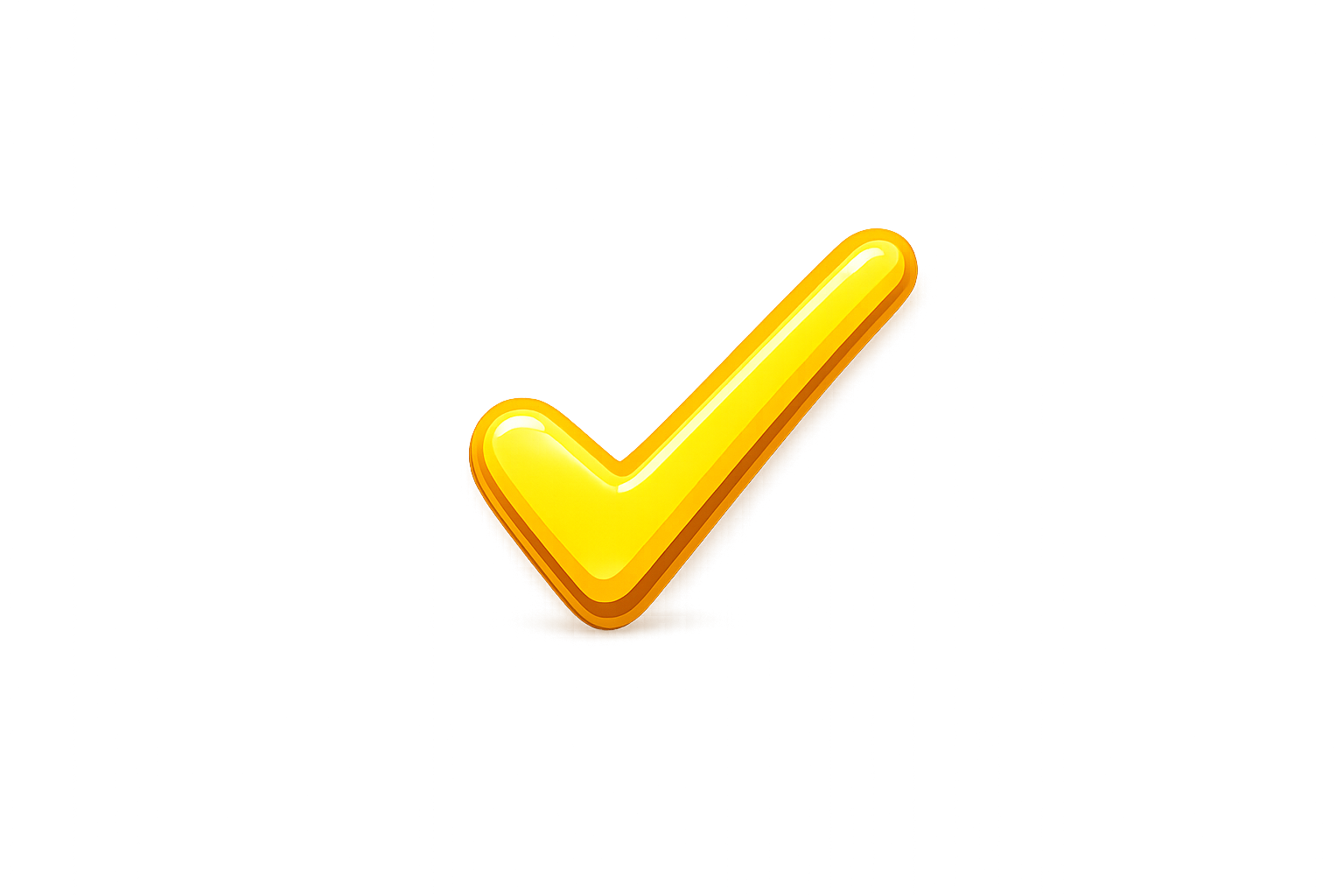 Golden checkmark, indicating a successful completion or approval.