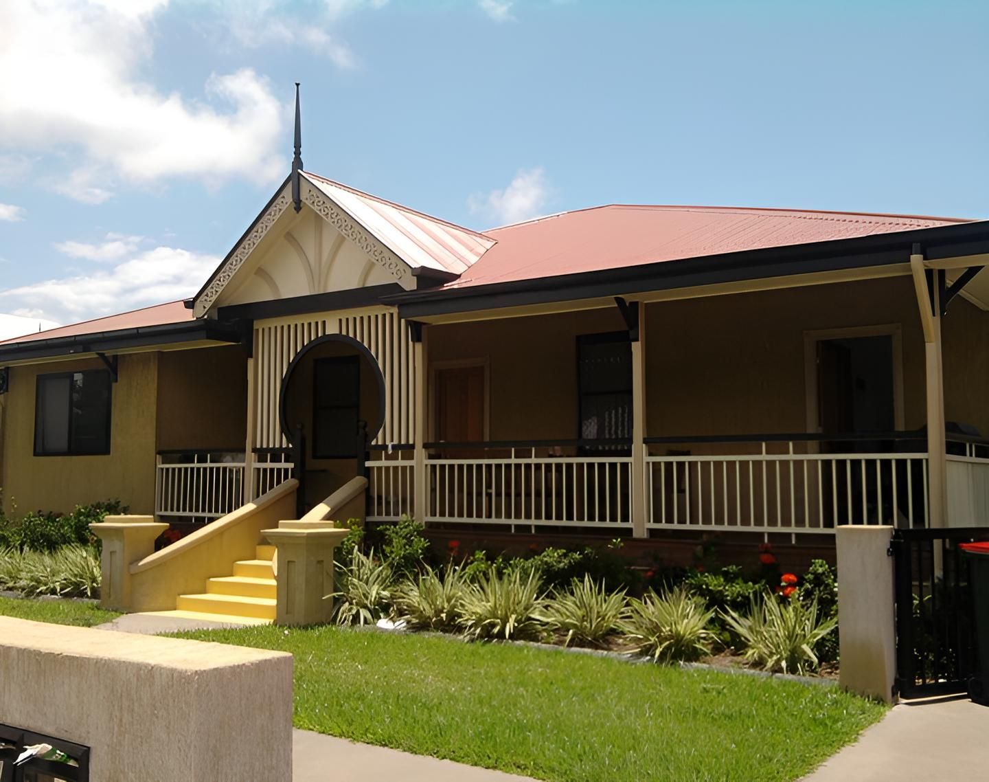 A House With A Red Roof And A White Railing — Aaron Lee Painting Pty Ltd In Jensen, QLD