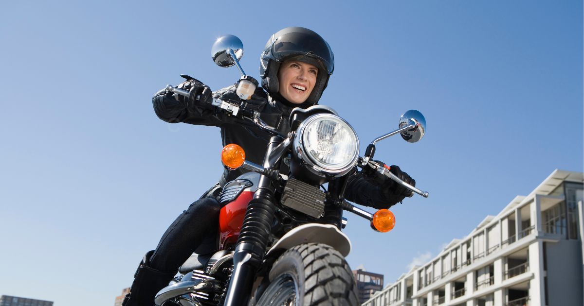 Person riding a motorcycle
