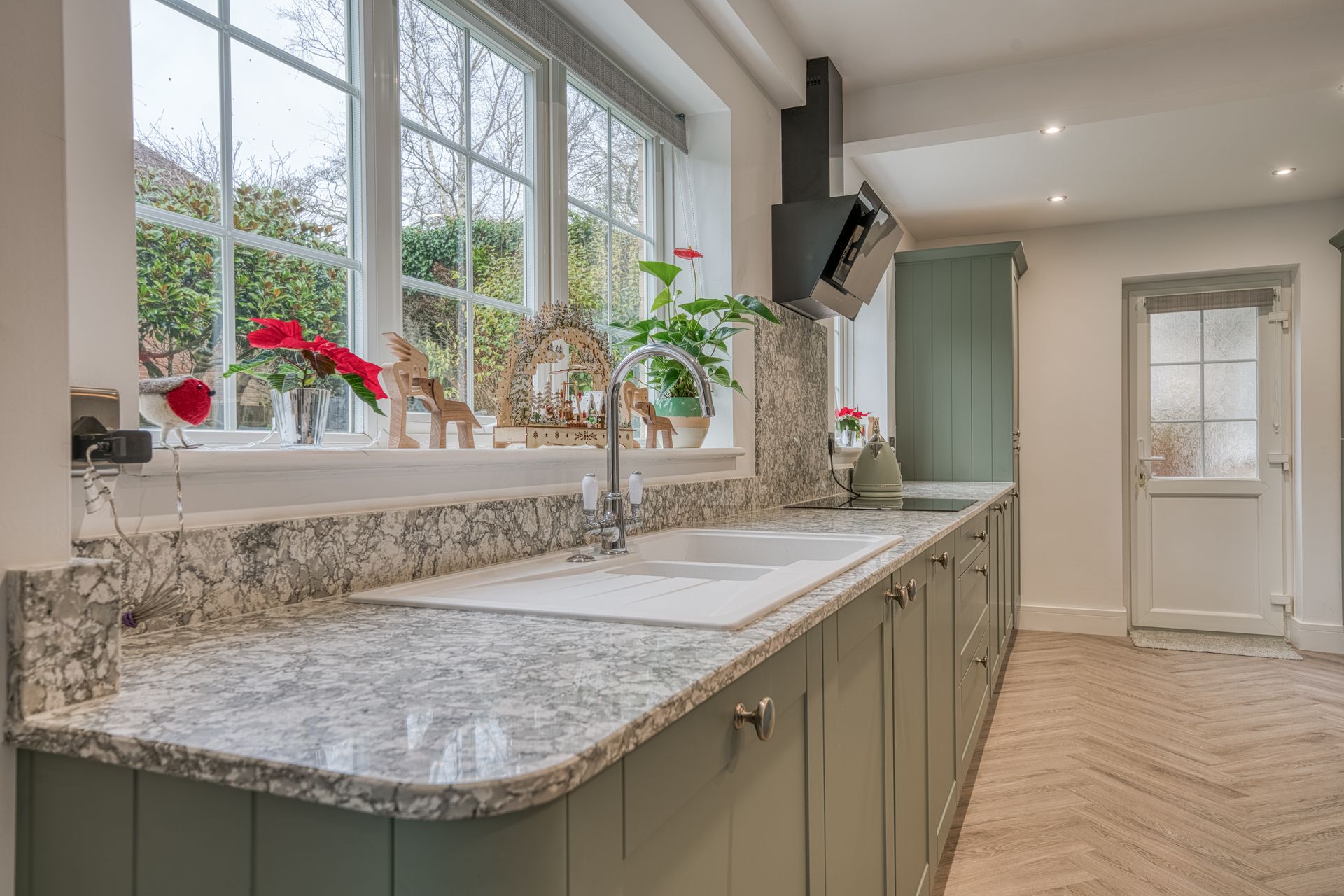 Marble worktop modern kitchen