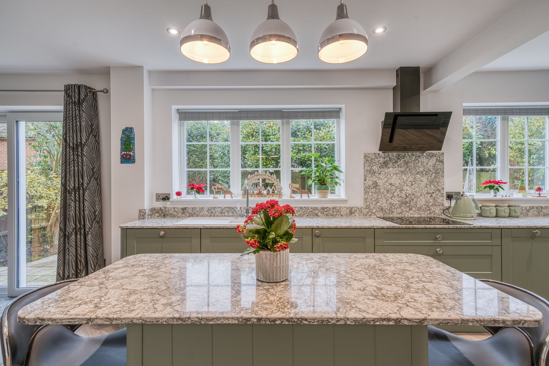 Marble worktop modern kitchen