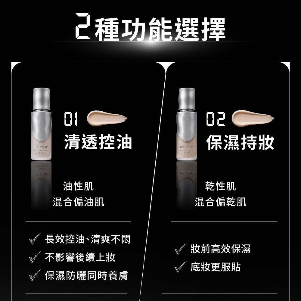 泌蒙花保濕水感防曬乳 30ml (01清爽型/02潤澤型)